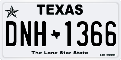 TX license plate DNH1366