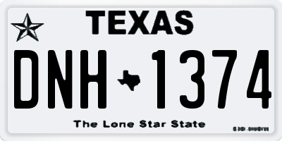 TX license plate DNH1374