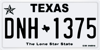 TX license plate DNH1375