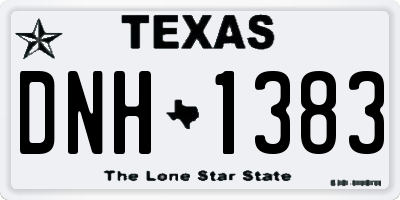 TX license plate DNH1383