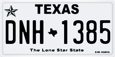 TX license plate DNH1385