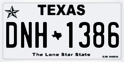 TX license plate DNH1386