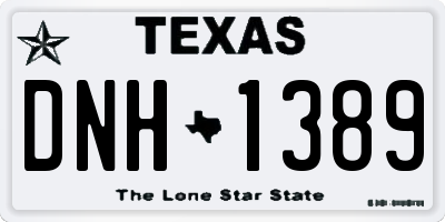 TX license plate DNH1389