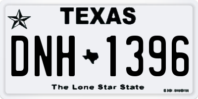 TX license plate DNH1396
