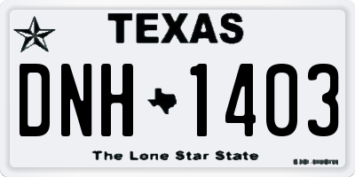 TX license plate DNH1403