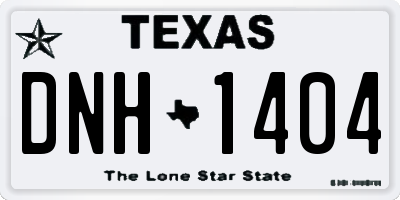 TX license plate DNH1404