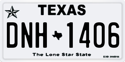 TX license plate DNH1406