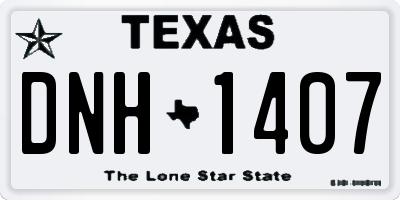 TX license plate DNH1407