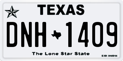 TX license plate DNH1409