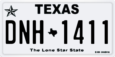 TX license plate DNH1411