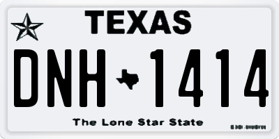 TX license plate DNH1414