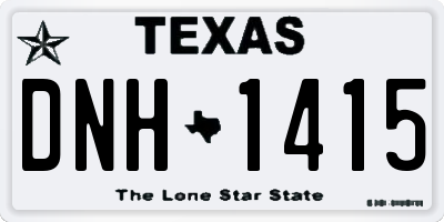 TX license plate DNH1415