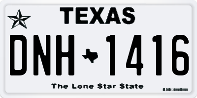 TX license plate DNH1416