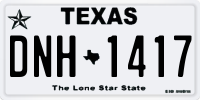 TX license plate DNH1417