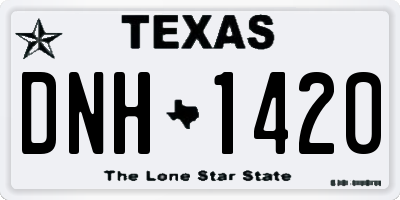 TX license plate DNH1420