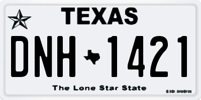 TX license plate DNH1421