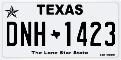 TX license plate DNH1423
