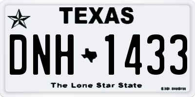 TX license plate DNH1433