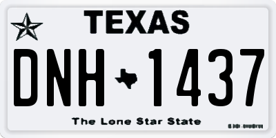 TX license plate DNH1437