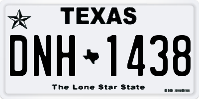 TX license plate DNH1438