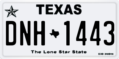 TX license plate DNH1443