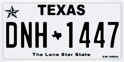 TX license plate DNH1447