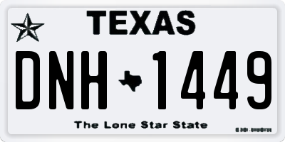 TX license plate DNH1449