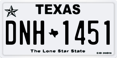 TX license plate DNH1451