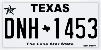 TX license plate DNH1453
