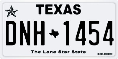 TX license plate DNH1454