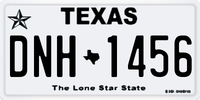 TX license plate DNH1456