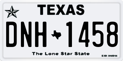 TX license plate DNH1458