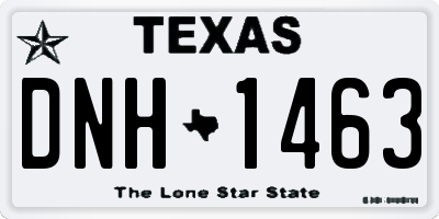 TX license plate DNH1463