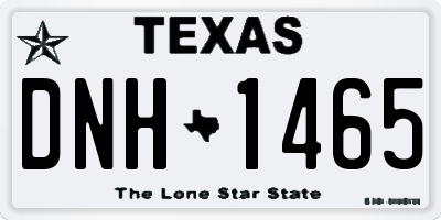 TX license plate DNH1465