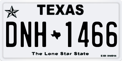 TX license plate DNH1466
