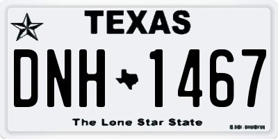 TX license plate DNH1467