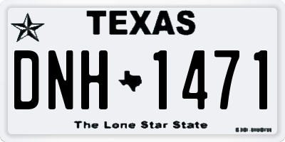 TX license plate DNH1471