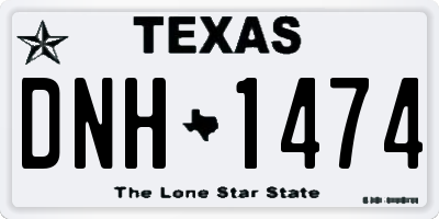 TX license plate DNH1474