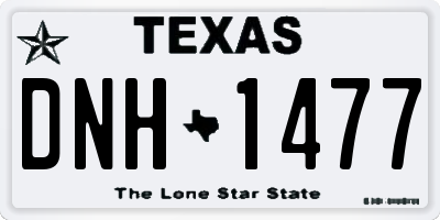 TX license plate DNH1477