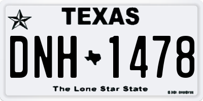 TX license plate DNH1478