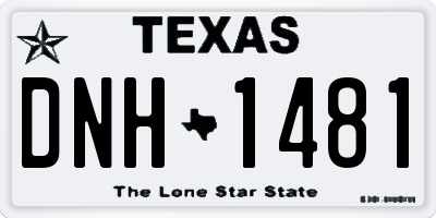 TX license plate DNH1481