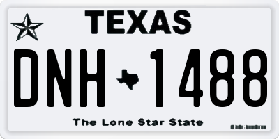 TX license plate DNH1488