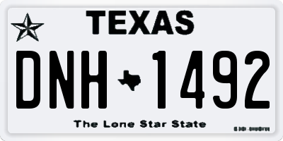 TX license plate DNH1492