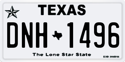 TX license plate DNH1496