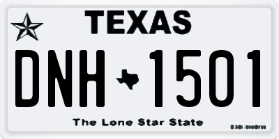 TX license plate DNH1501