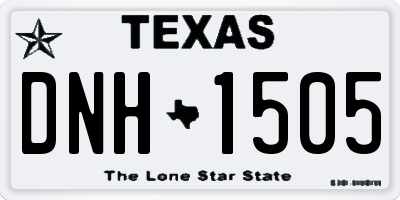 TX license plate DNH1505
