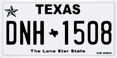 TX license plate DNH1508