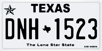 TX license plate DNH1523