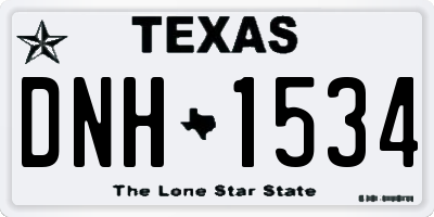 TX license plate DNH1534