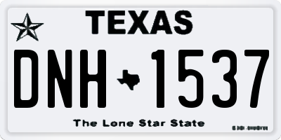 TX license plate DNH1537